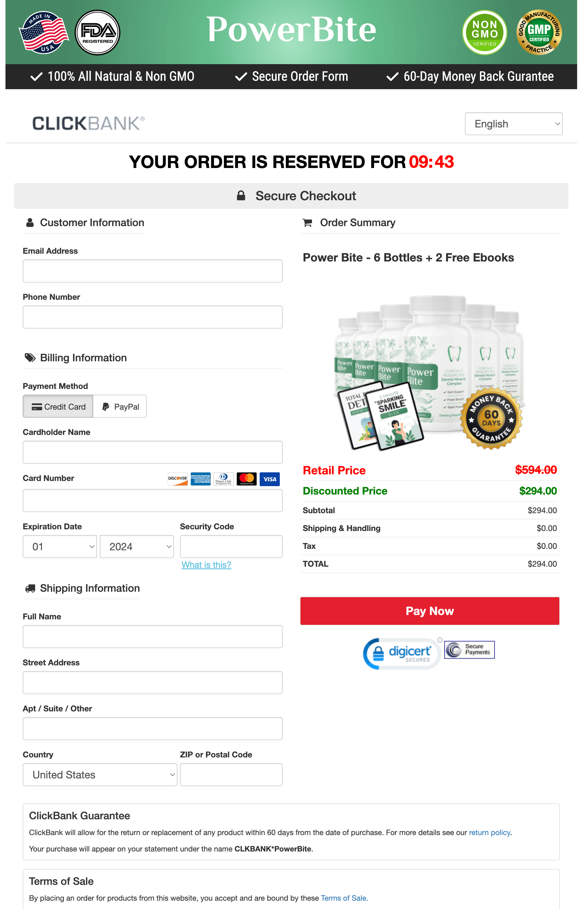 PowerBite - Order Page